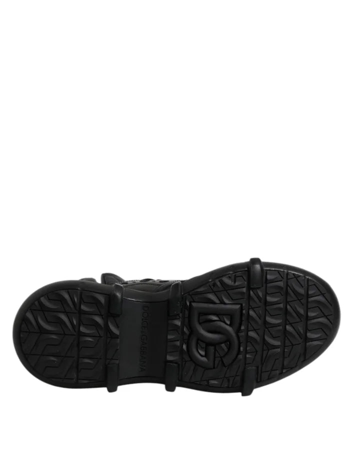 Dolce &amp; Gabbana Black Leather Casual Mens Ankle Boots Shoes