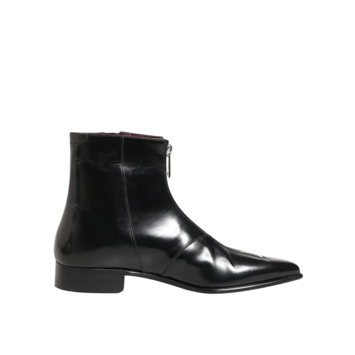Dolce and Gabbana Black Leather Chelsea Ankle Boots &