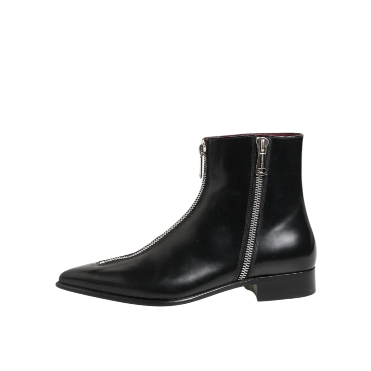 Dolce and Gabbana Black Leather Chelsea Ankle Boots &