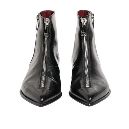 Dolce and Gabbana Black Leather Chelsea Ankle Boots &