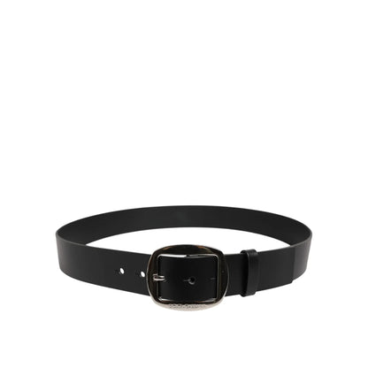 Dolce & Gabbana Black Leather Classic Metal Buckle Belt