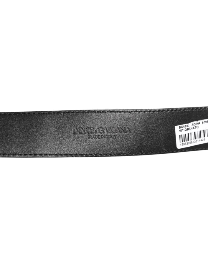 Dolce &amp; Gabbana Black Leather Classic Metal Logo Buckle Belt