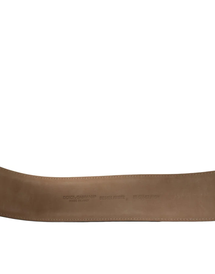 Dolce &amp; Gabbana Black Leather Classic Metal Oval Buckle Belt