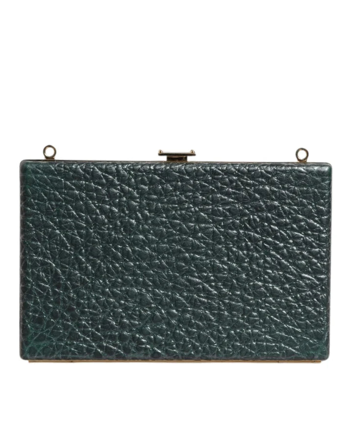 Dolce &amp; Gabbana Black Leather Clutch Evening Crossbody Bag