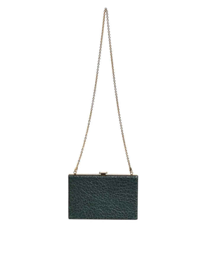 Dolce &amp; Gabbana Black Leather Clutch Evening Crossbody Bag