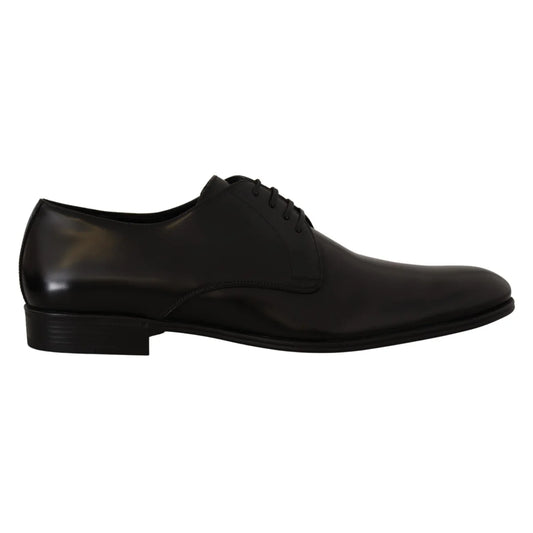 DOLCE & GABBANA Black Leather Derby Formal Elegance Dolce Gabbana
