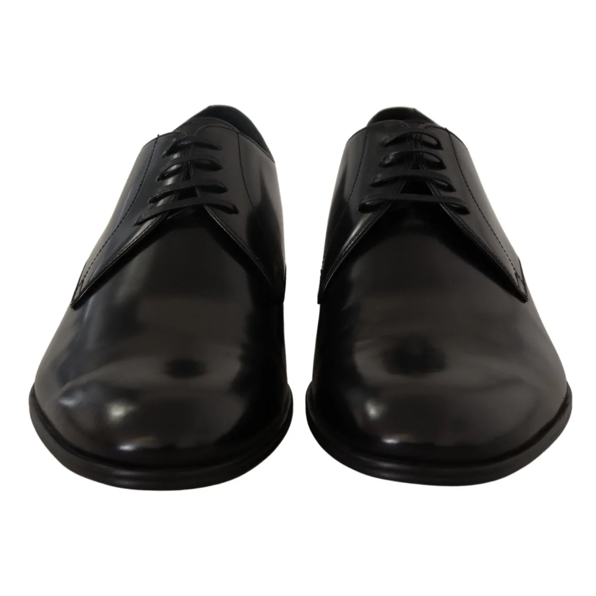 DOLCE & GABBANA Black Leather Derby Formal Elegance Dolce Gabbana