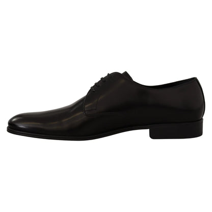 DOLCE & GABBANA Black Leather Derby Formal Elegance Dolce Gabbana