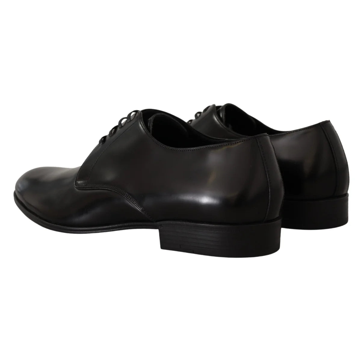 DOLCE & GABBANA Black Leather Derby Formal Elegance Dolce Gabbana