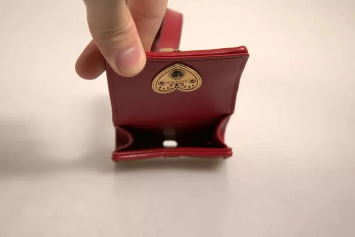 Dolce &amp; Gabbana Black Leather Devotion Heart Strap Airpod Case