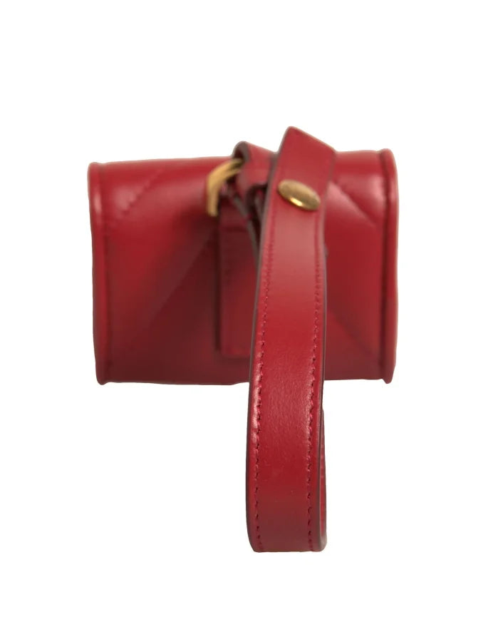 Dolce &amp; Gabbana Black Leather Devotion Heart Strap Airpod Case