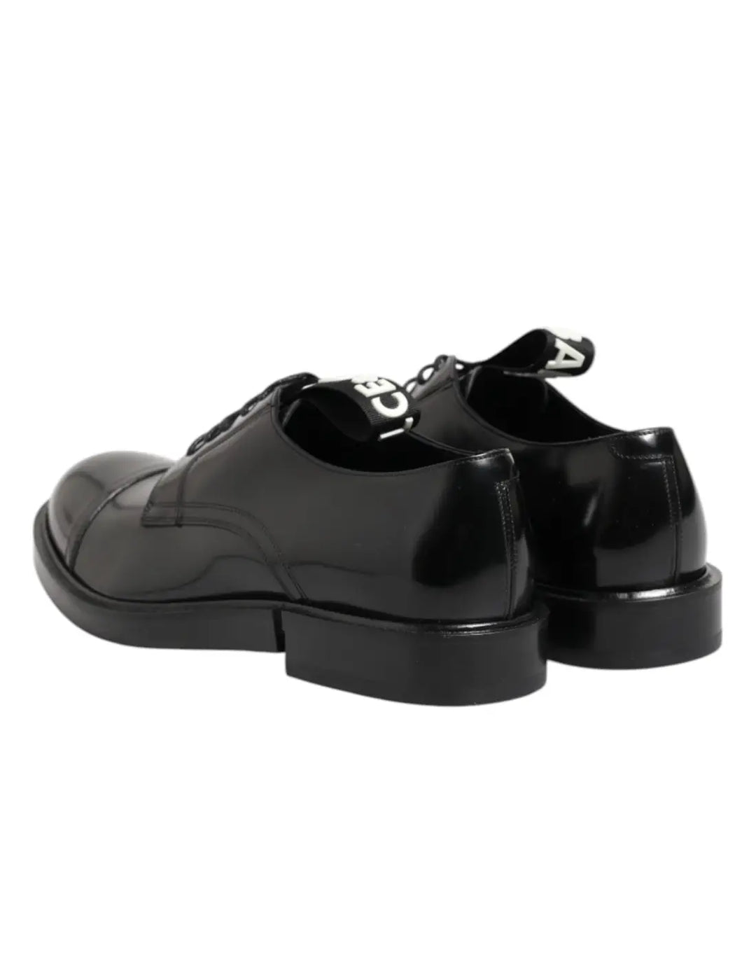 Dolce &amp; Gabbana Black Leather Dress Lace Up Men Formal Shoes