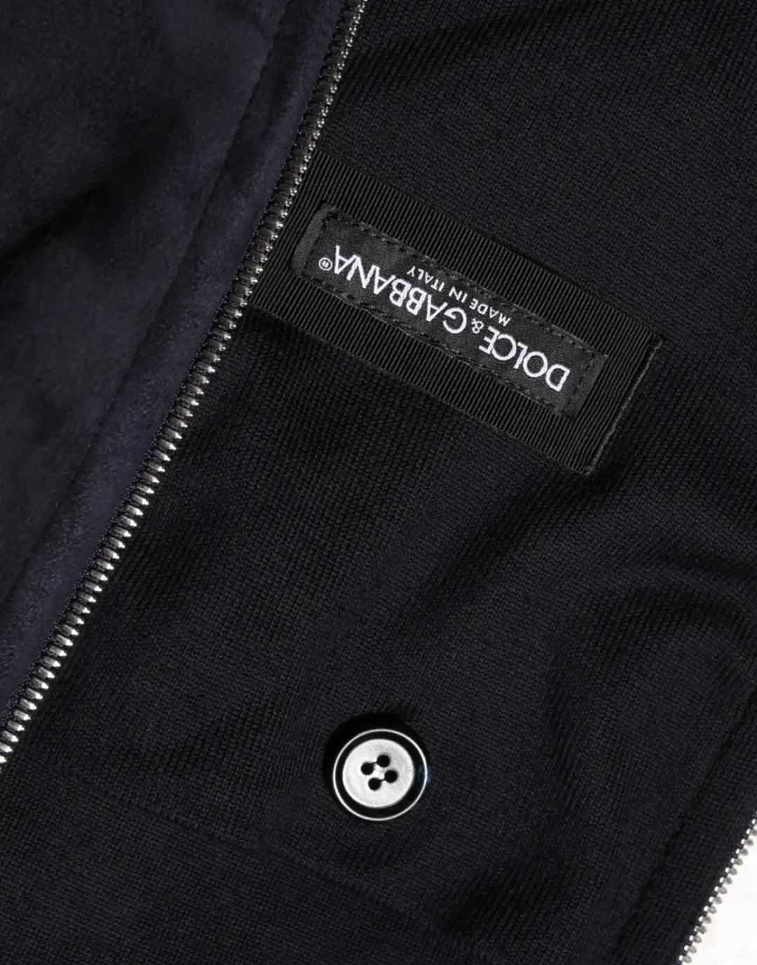 Dolce &amp; Gabbana Black Leather Full Zip Hooded Blouson Jacket