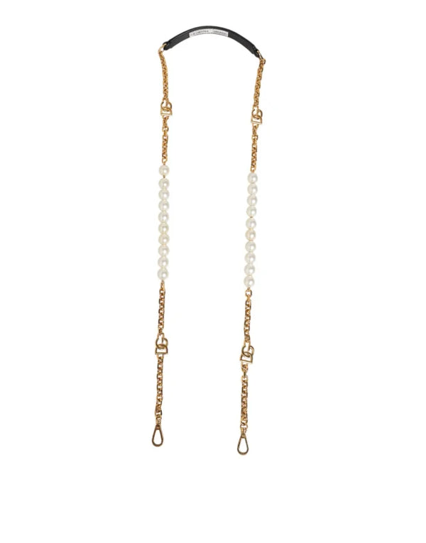 Dolce & Gabbana - Black Leather Gold Chain Bag Accessory Shoulder Strap