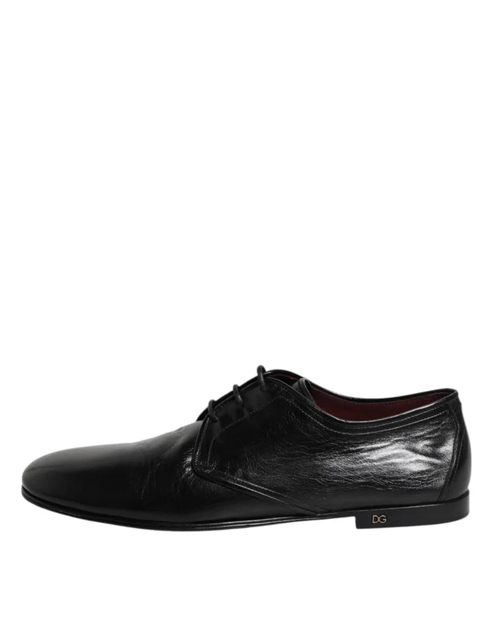 Dolce &amp; Gabbana Black Leather Lace Up Derby Dress Formal Shoes