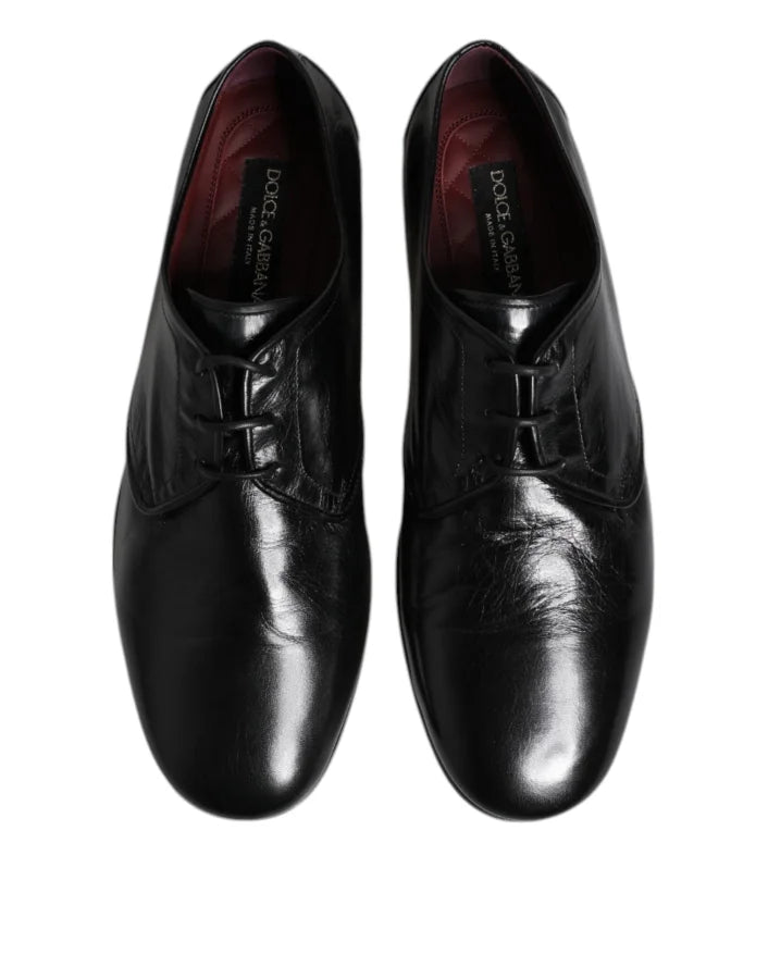 Dolce &amp; Gabbana Black Leather Lace Up Derby Dress Formal Shoes