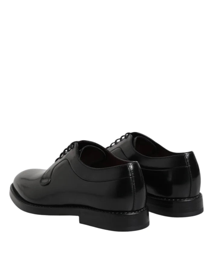 Dolce &amp; Gabbana Black Leather Lace Up Derby Dress Formal Shoes