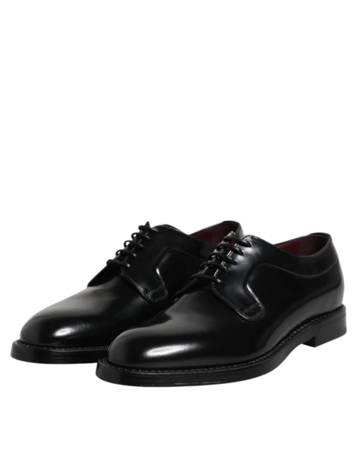 Dolce &amp; Gabbana Black Leather Lace Up Derby Dress Formal Shoes