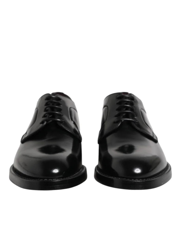 Dolce &amp; Gabbana Black Leather Lace Up Derby Dress Formal Shoes