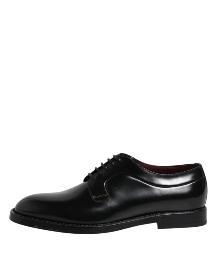 Dolce &amp; Gabbana Black Leather Lace Up Derby Dress Formal Shoes