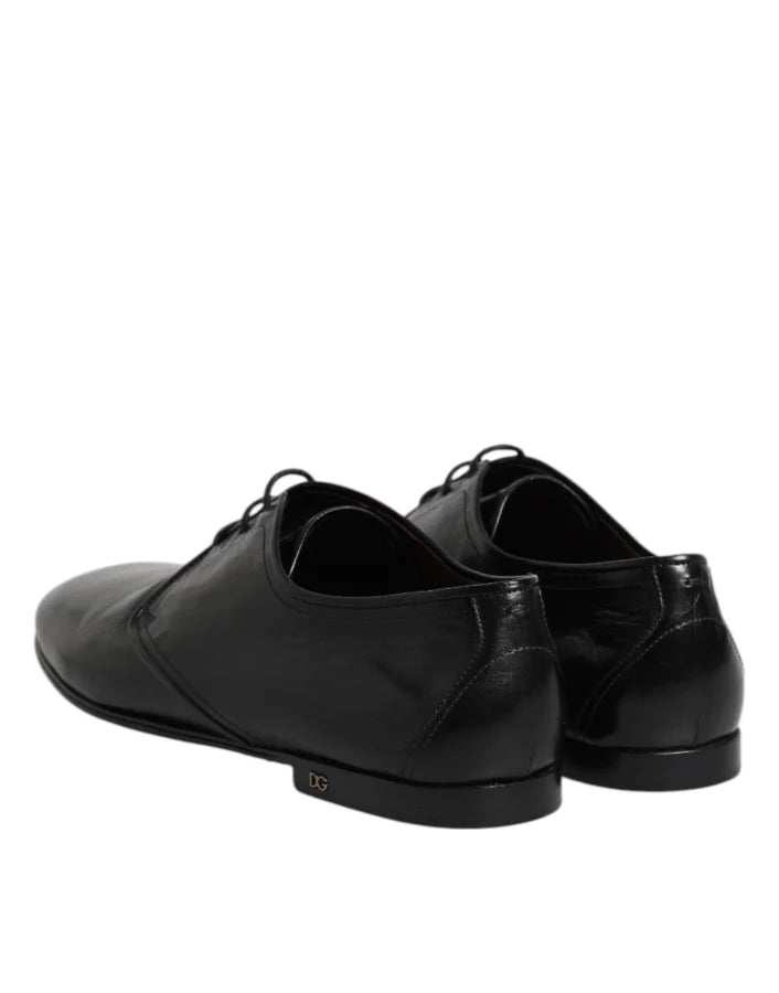 Dolce &amp; Gabbana Black Leather Lace Up Derby Dress Formal Shoes