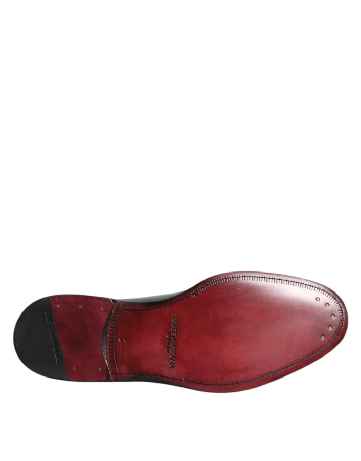 Dolce &amp; Gabbana Black Leather Lace Up Derby Dress Formal Shoes