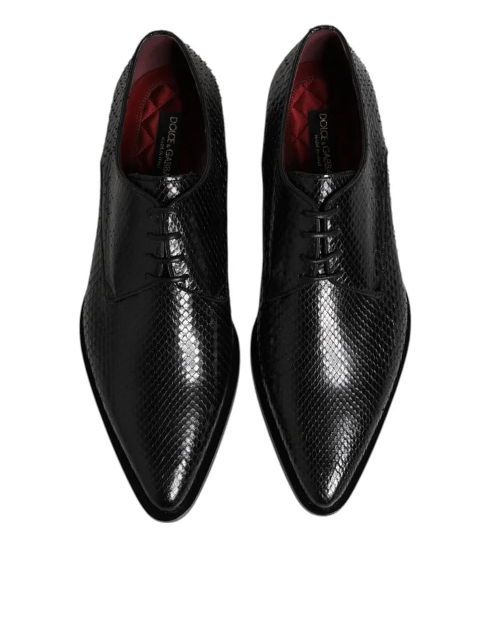 Dolce &amp; Gabbana Black Leather Lace Up Dress Men Derby Shoes
