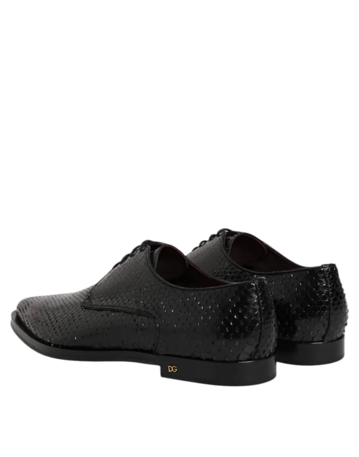 Dolce &amp; Gabbana Black Leather Lace Up Dress Men Derby Shoes