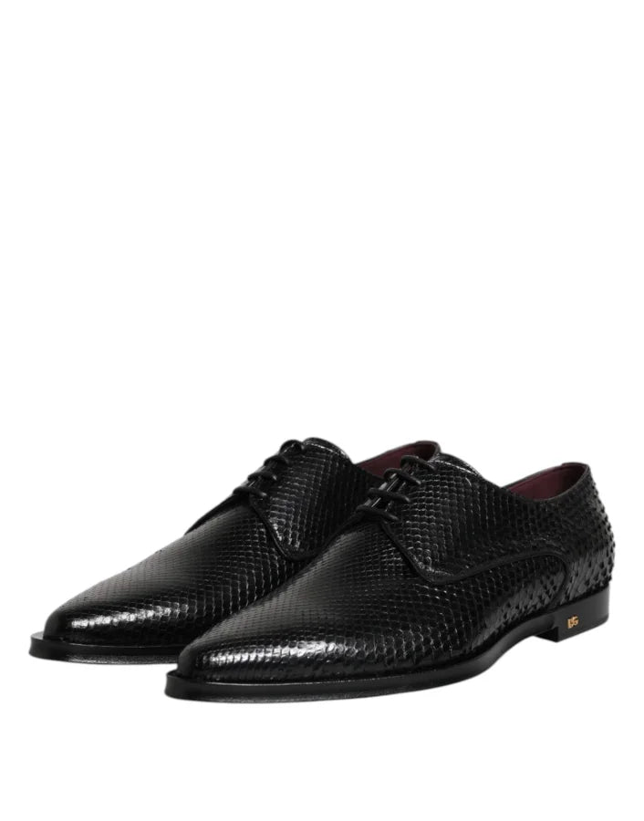 Dolce &amp; Gabbana Black Leather Lace Up Dress Men Derby Shoes