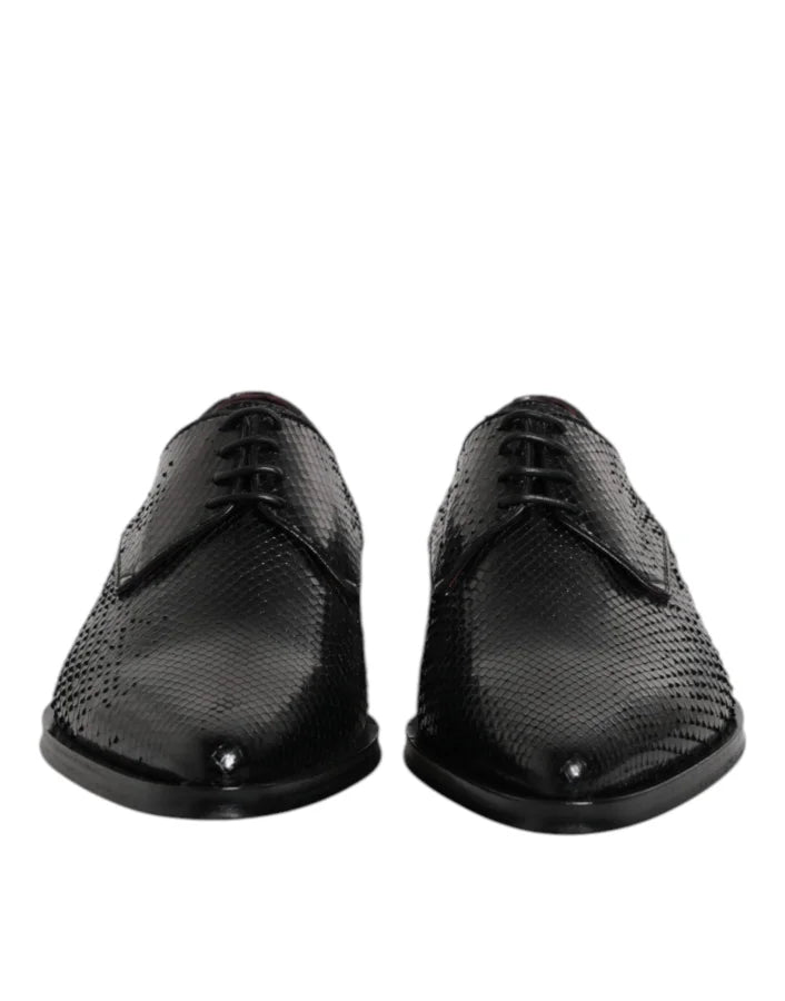 Dolce &amp; Gabbana Black Leather Lace Up Dress Men Derby Shoes