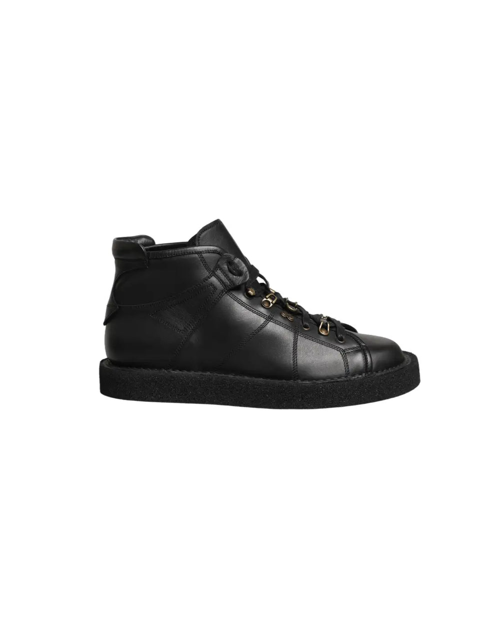 Dolce & Gabbana Black Leather Lace Up Men Ankle Boots Shoes