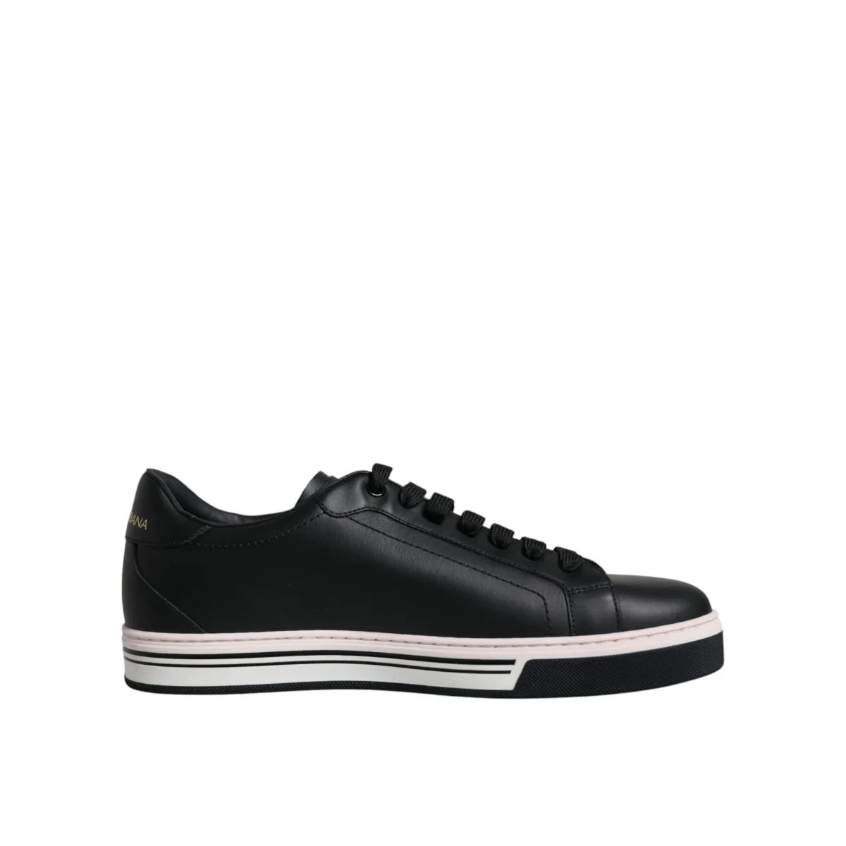 Dolce & Gabbana Black Leather Low Top Men Sneakers Shoes