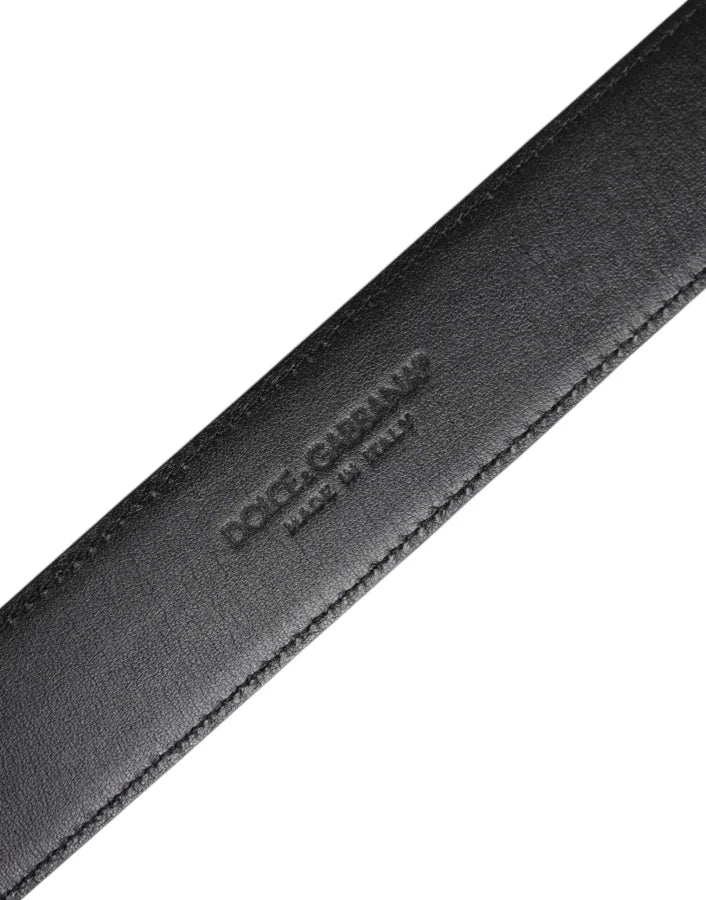 Dolce &amp; Gabbana Black Leather Metal Buckle Classic Belt