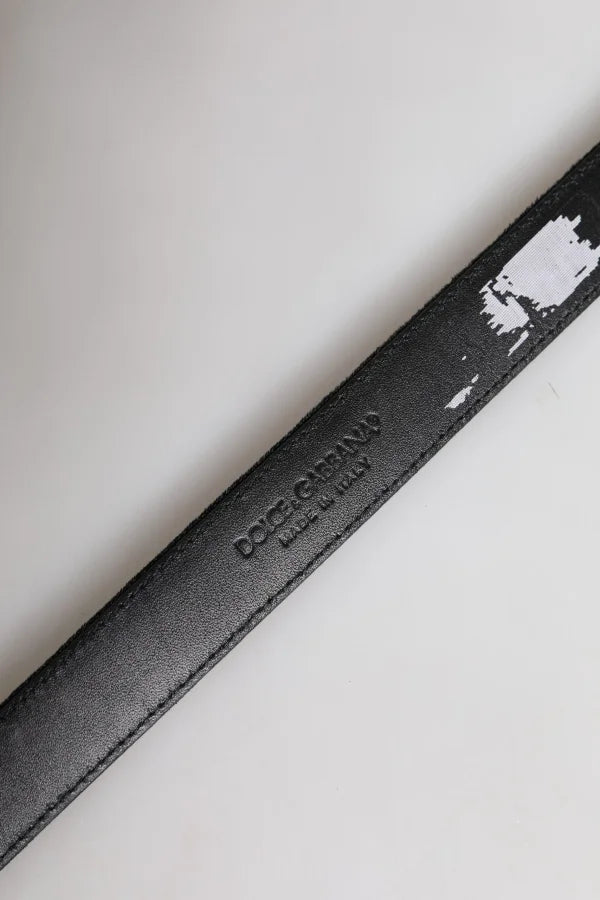 Dolce &amp; Gabbana Black Leather Metal Buckle Classic Belt