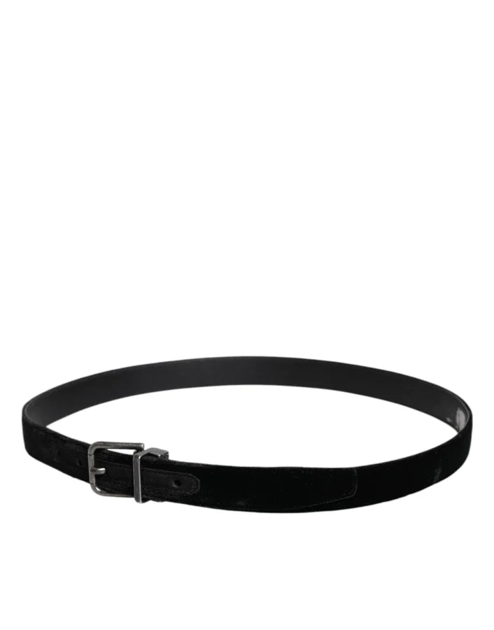 Dolce &amp; Gabbana Black Leather Metal Buckle Classic Belt