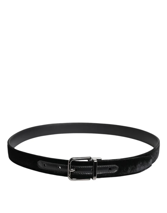 Dolce &amp; Gabbana Black Leather Metal Buckle Classic Belt