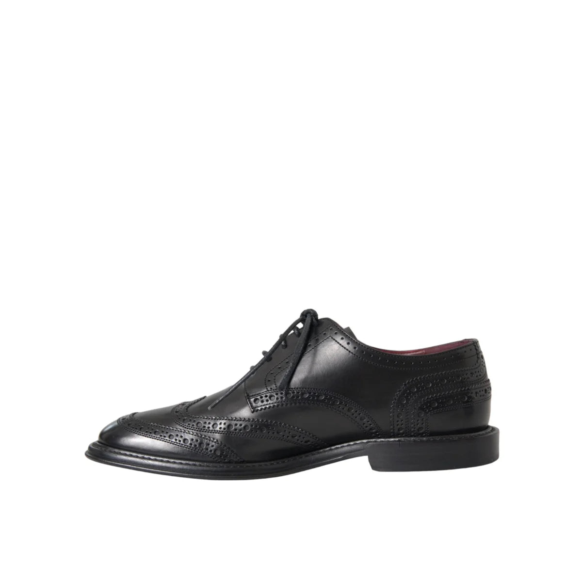 Dolce & Gabbana Black Leather Oxford Wingtip Shoes for Men