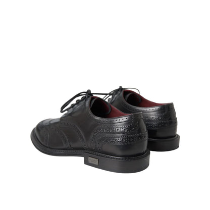 Dolce & Gabbana Black Leather Oxford Wingtip Shoes for Men