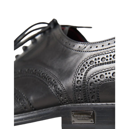 Dolce & Gabbana Black Leather Oxford Wingtip Shoes for Men