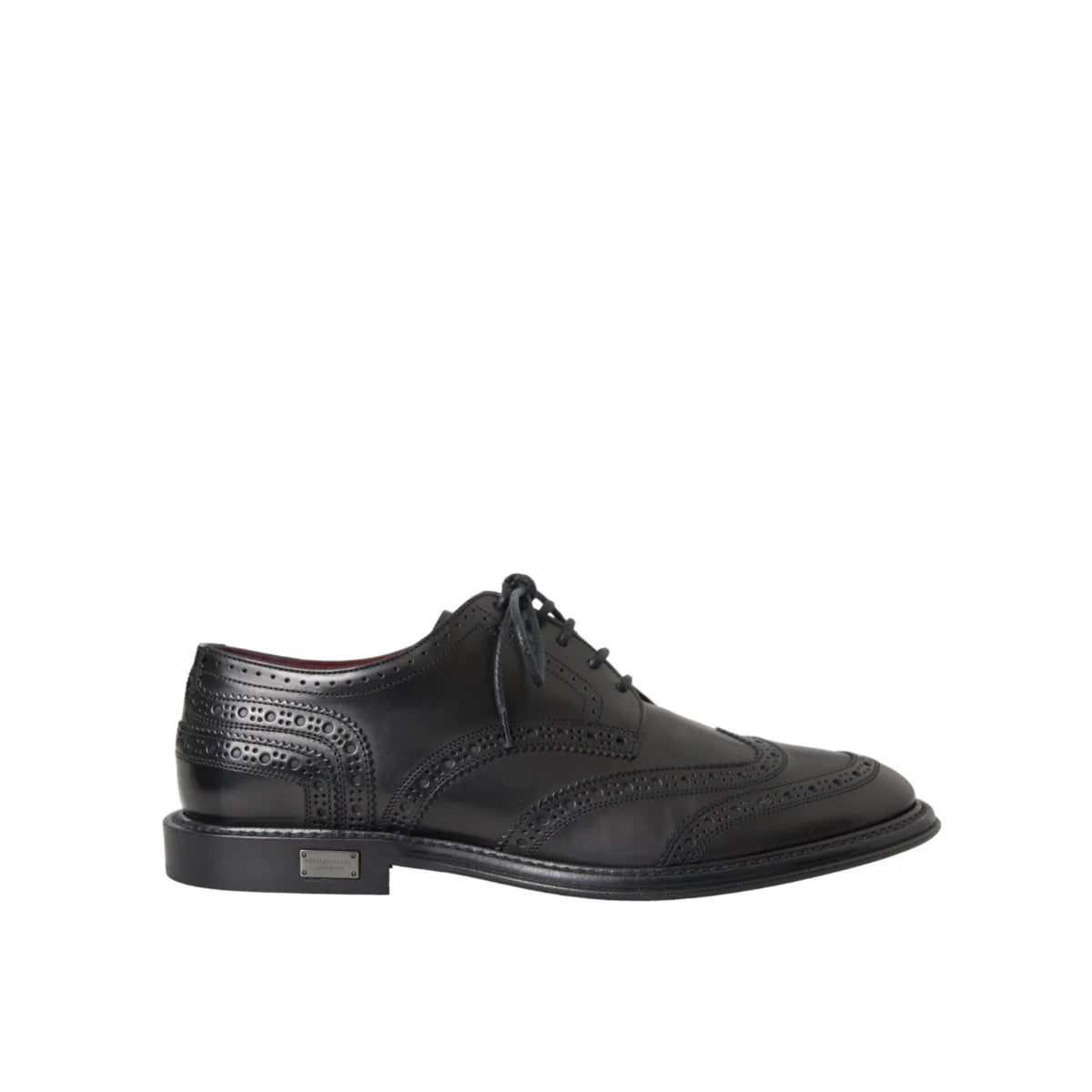Dolce & Gabbana Black Leather Oxford Wingtip Shoes for Men