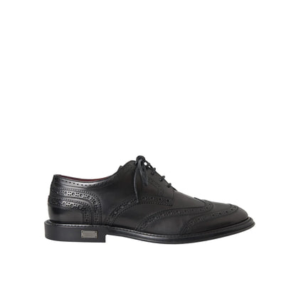 Dolce & Gabbana Black Leather Oxford Wingtip Shoes for Men