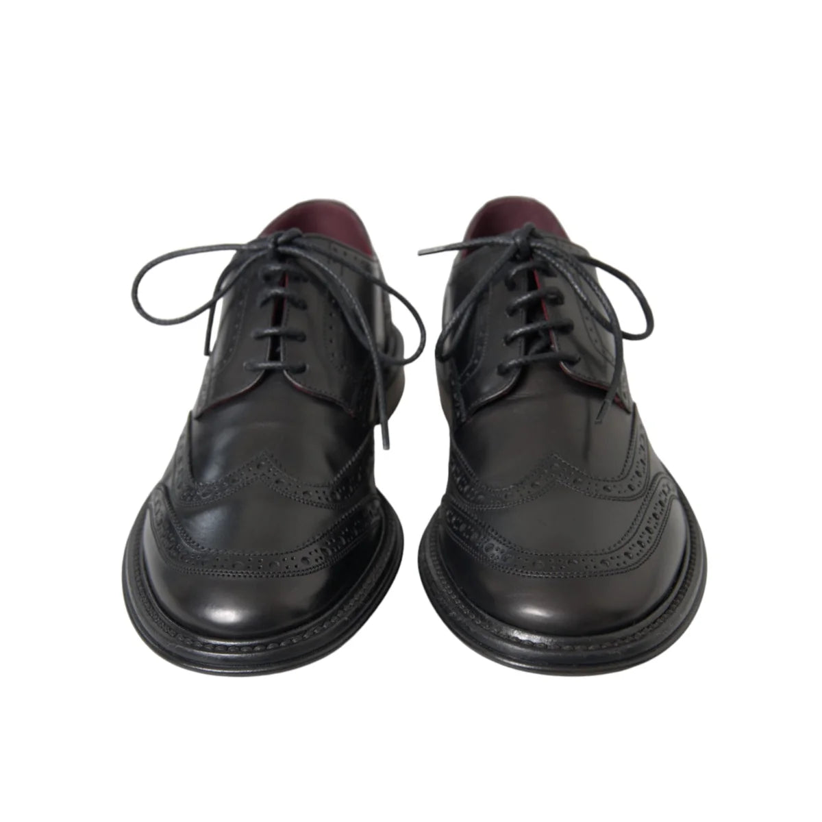 Dolce & Gabbana Black Leather Oxford Wingtip Shoes for Men