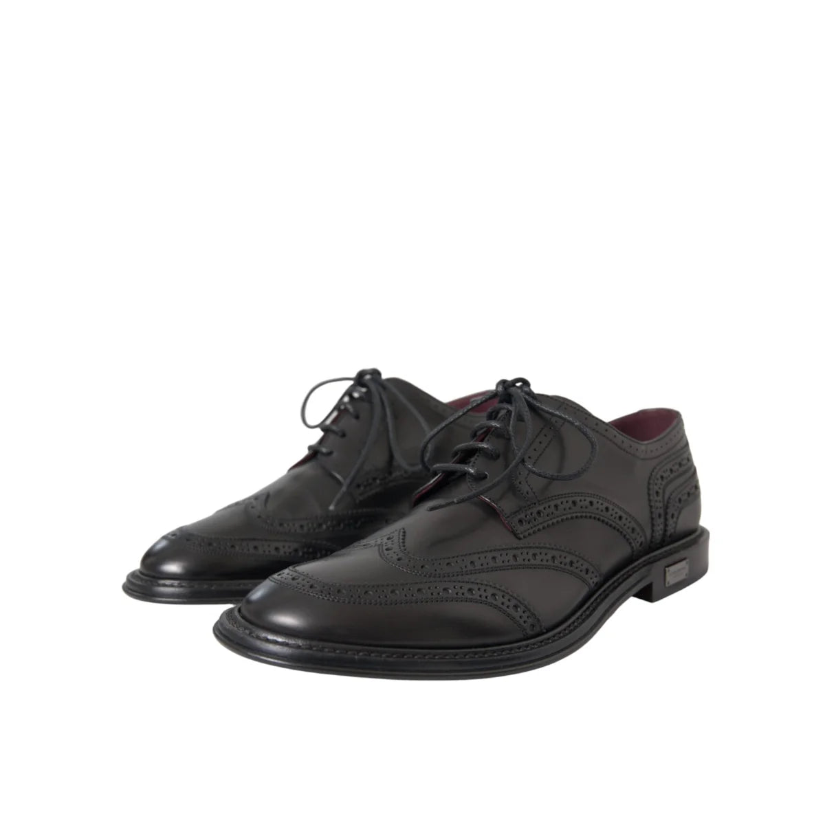 Dolce & Gabbana Black Leather Oxford Wingtip Shoes for Men