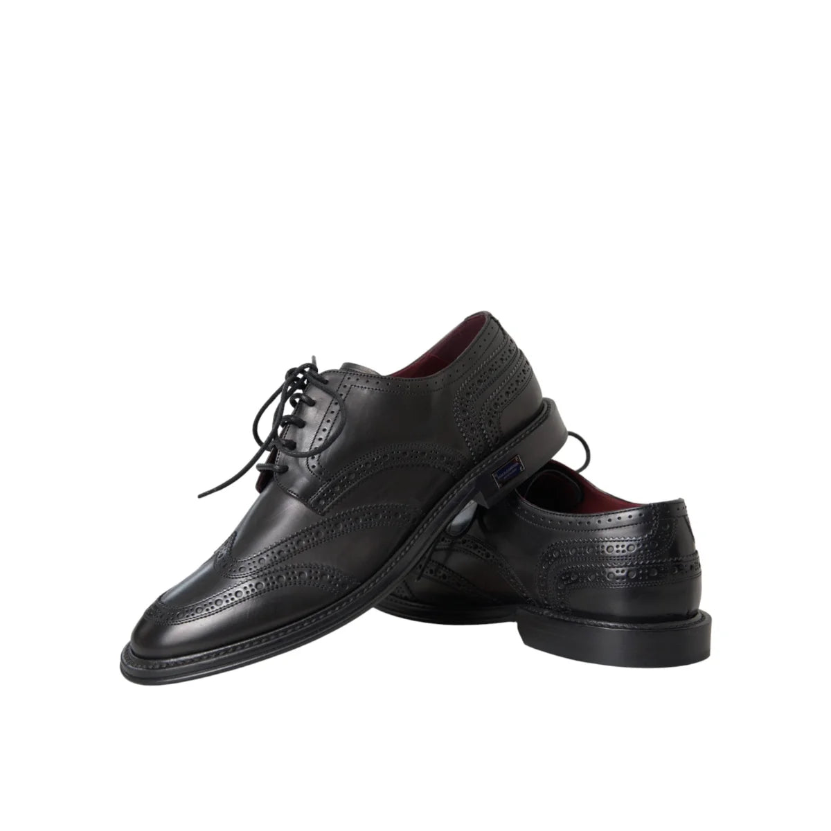 Dolce & Gabbana Black Leather Oxford Wingtip Shoes for Men