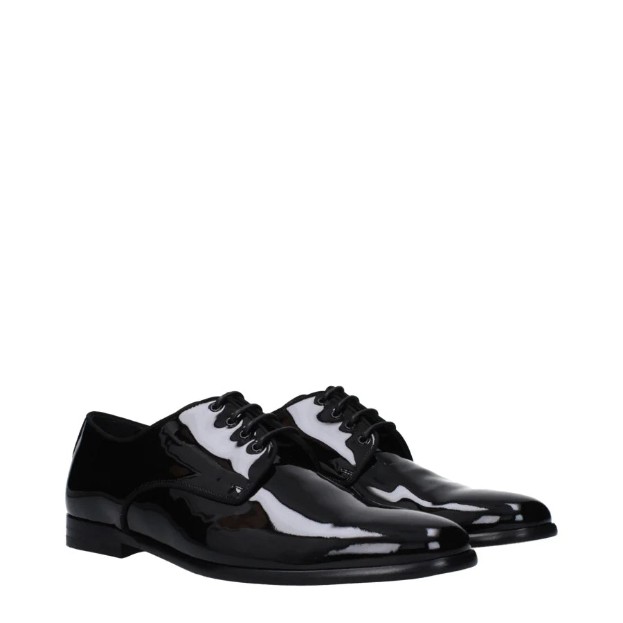 Dolce &amp; Gabbana Black Leather Oxfords And Derbies