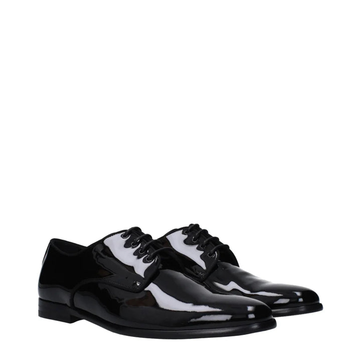Dolce &amp; Gabbana Black Leather Oxfords And Derbies