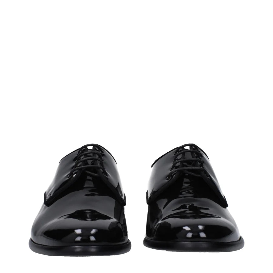 Dolce &amp; Gabbana Black Leather Oxfords And Derbies
