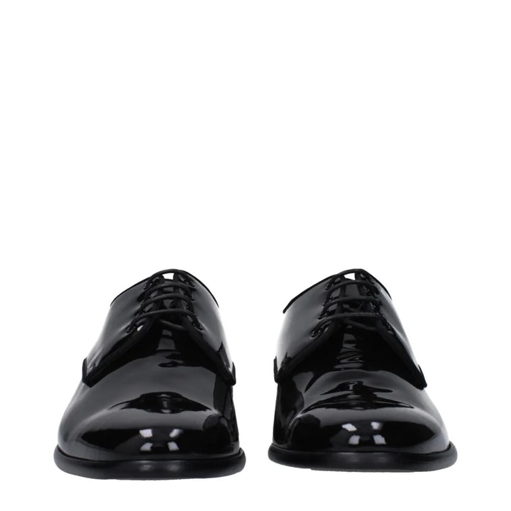 Dolce &amp; Gabbana Black Leather Oxfords And Derbies