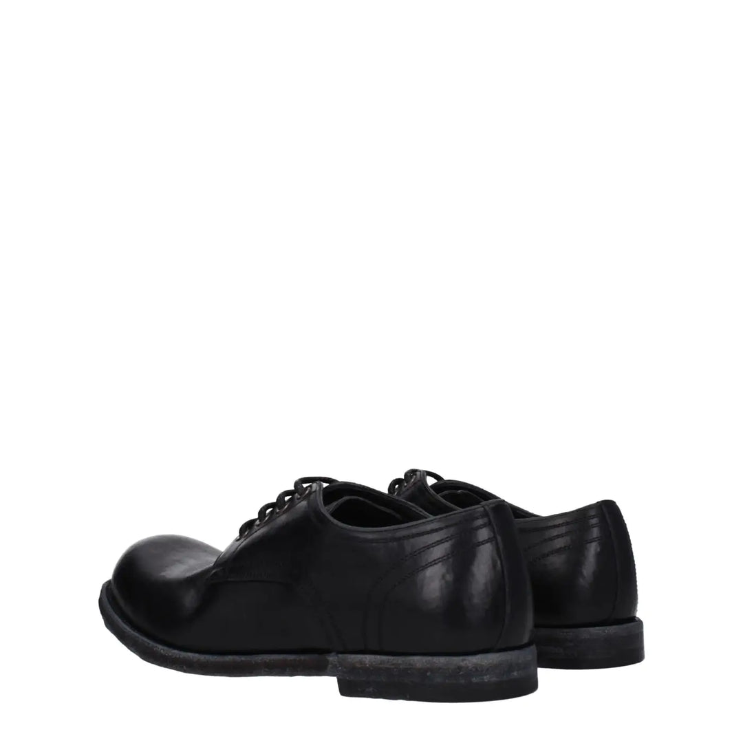 Dolce &amp; Gabbana Black Leather Oxfords And Derbies