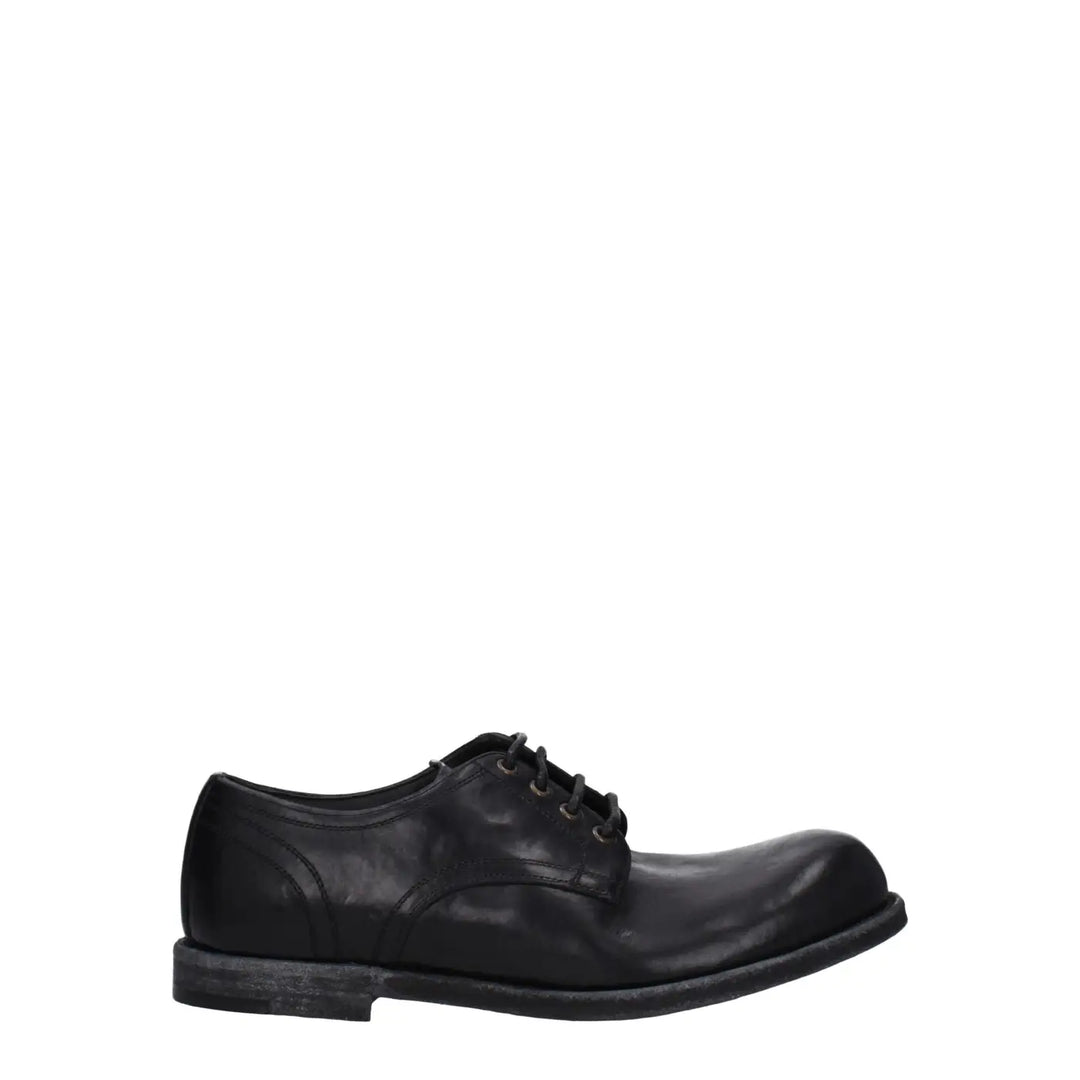 Dolce &amp; Gabbana Black Leather Oxfords And Derbies